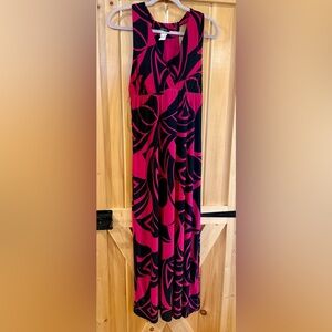Stella Cruz Ladies Medium Elegant Black and Pink Maxi Sundress